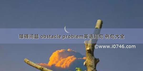 障碍问题 obstacle problem英语短句 例句大全